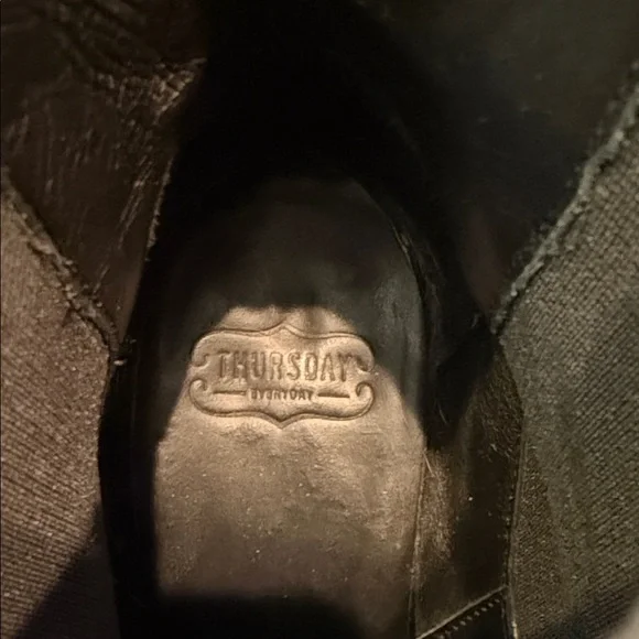 Thursday Everyday Leather Heel Black Boots, Size 9 - Picture 7 of 8